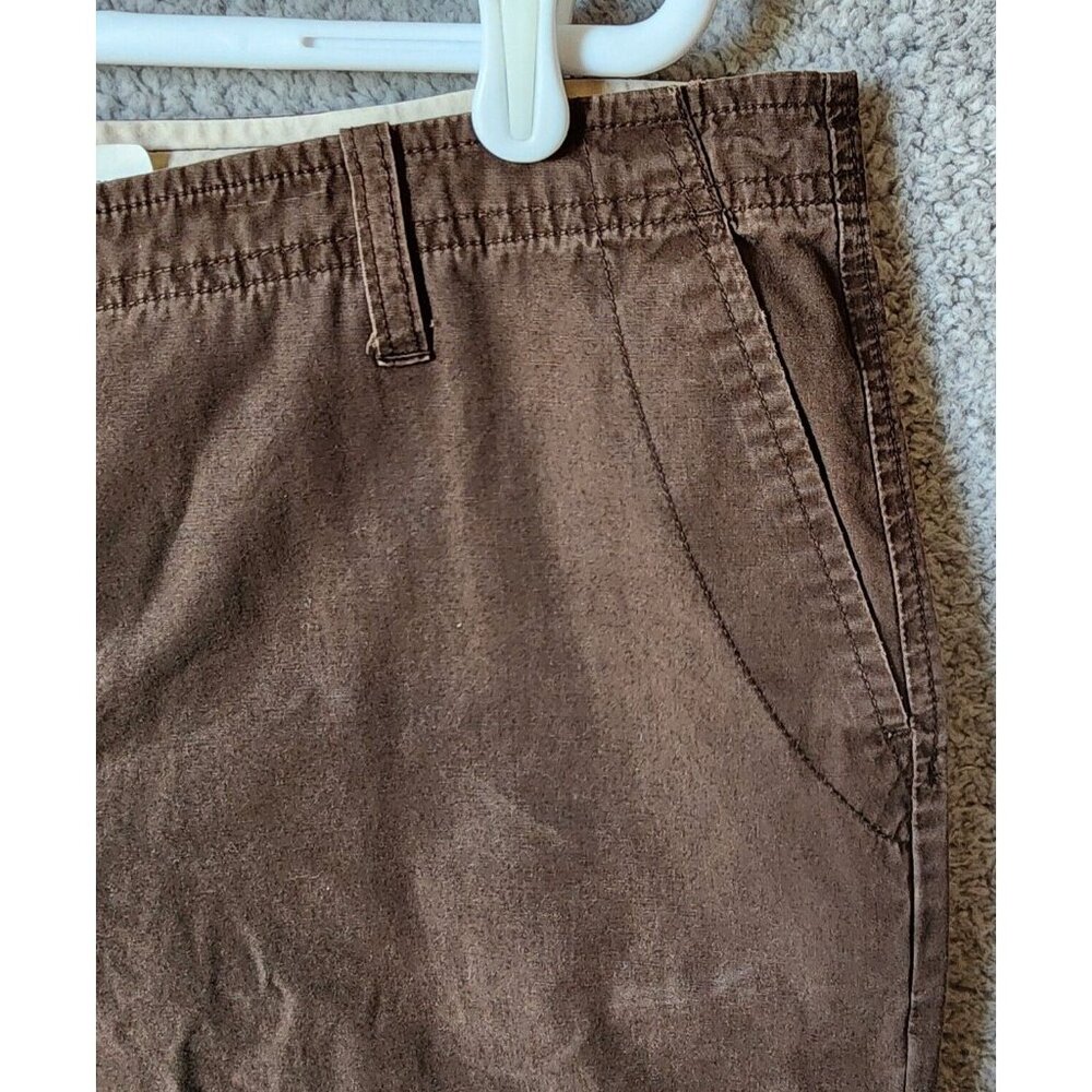 Eddie Bauer Women's Vashon Fit Chino Khaki Capri Cropped Cargo Pants Brown Sz 18 - Picture 3 of 16